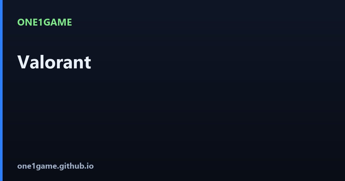 Valorant — обложка игры